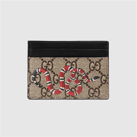 gucci king snake print gg supreme card case|Gucci kingsnake card holders.